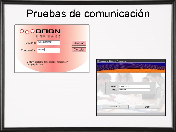 Pruebas de comunicación 