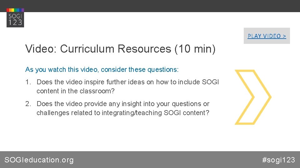 PLAY VIDEO > Video: Curriculum Resources (10 min) As you watch this video, consider