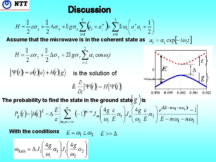 Discussion Assume that the microwave is in the coherent state as is the solution