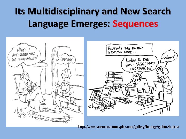 Its Multidisciplinary and New Search Language Emerges: Sequences http: //www. sciencecartoonsplus. com/gallery/biology/galbio 2 b.