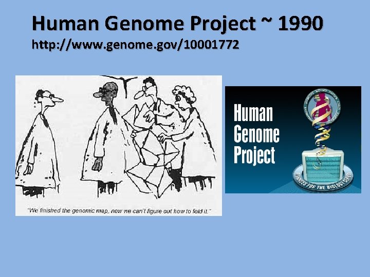 Human Genome Project ~ 1990 http: //www. genome. gov/10001772 