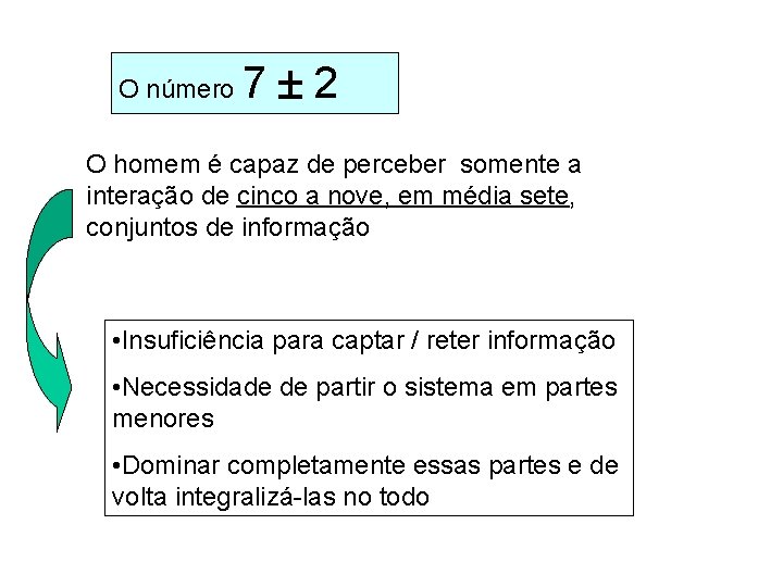 O número 7 2 O homem é capaz de perceber somente a interação de