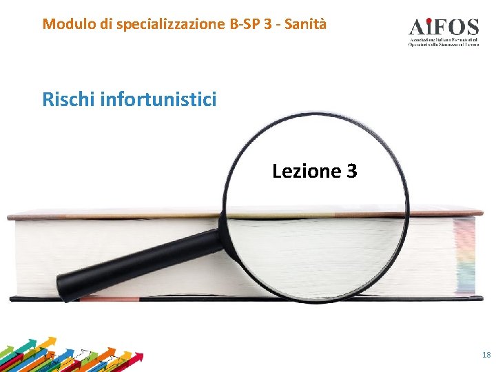 Modulo di specializzazione B-SP 3 - Sanità Rischi infortunistici Lezione 3 18 