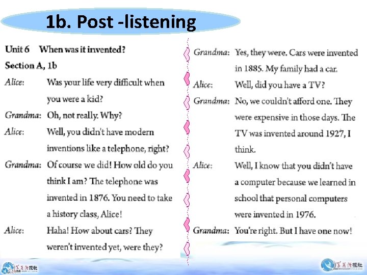 1 b. Post -listening 