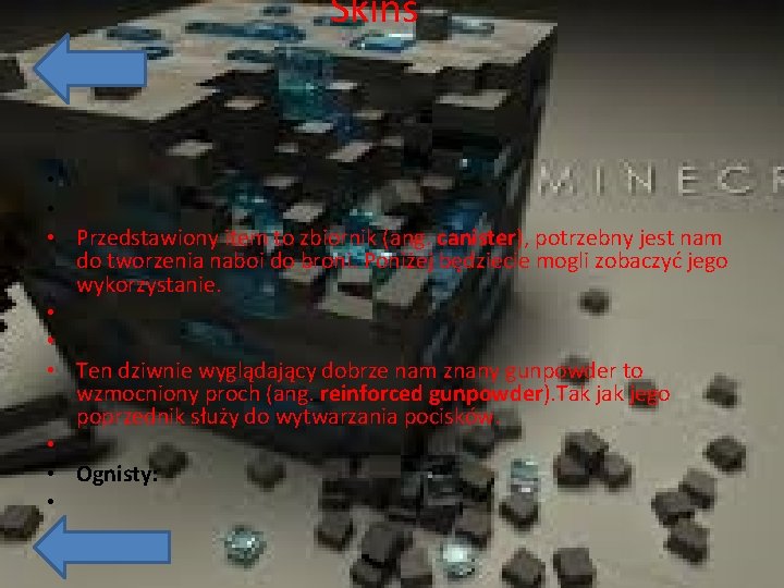 Skins • • • Przedstawiony item to zbiornik (ang. canister), potrzebny jest nam do