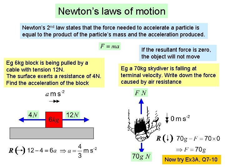 Newton’s laws of motion Newton’s 2 nd law states that the force needed to