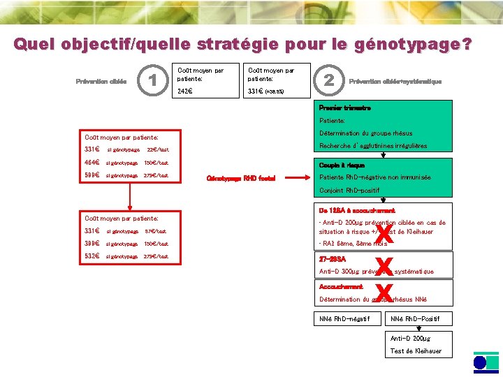 Quel objectif/quelle stratégie pour le génotypage? Prévention ciblée 1 Coût moyen par patiente: 242€ Quel objectif/quelle stratégie pour le génotypage? Prévention ciblée 1 Coût moyen par patiente: 242€
