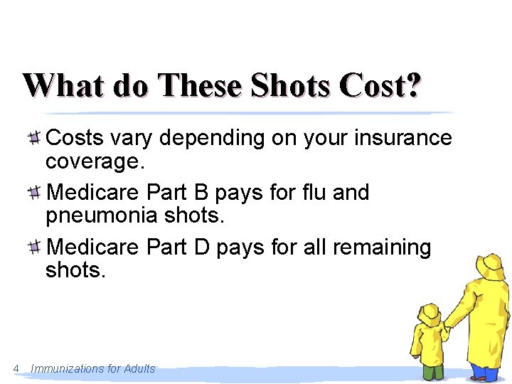 What do These Shots Cost? Costs vary depending on your insurance coverage. Medicare Part