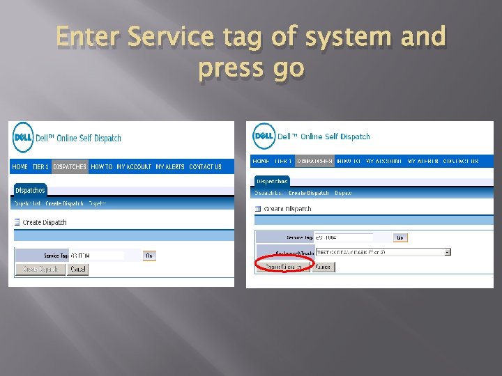 Enter Service tag of system and press go 