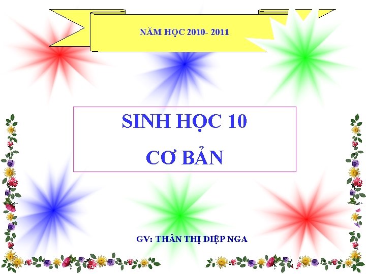 NĂM HỌC 2010 - 2011 SINH HỌC 10 CƠ BẢN GV: TH N THỊ