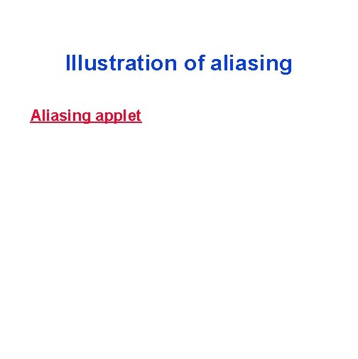 Illustration of aliasing Aliasing applet 