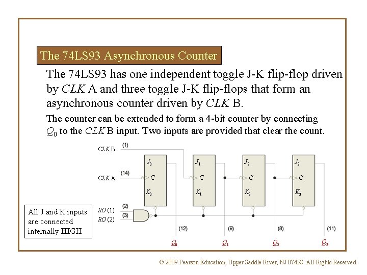 The 74 LS 93 Asynchronous Counter The 74 LS 93 has one independent toggle The 74 LS 93 Asynchronous Counter The 74 LS 93 has one independent toggle