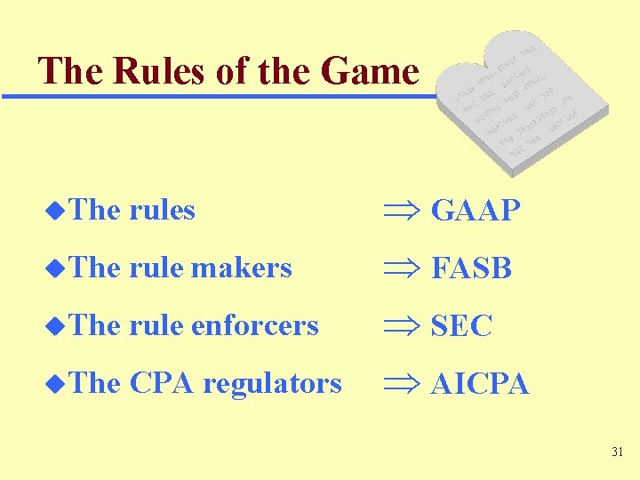 The Rules of the Game u. The rules u. The rule makers u. The The Rules of the Game u. The rules u. The rule makers u. The