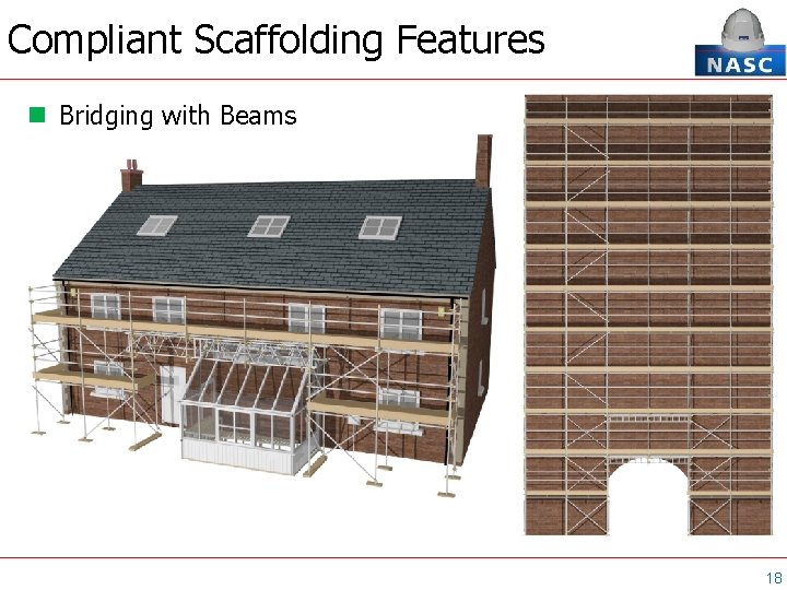 Compliant Scaffolding Features Bridging with Beams 18 