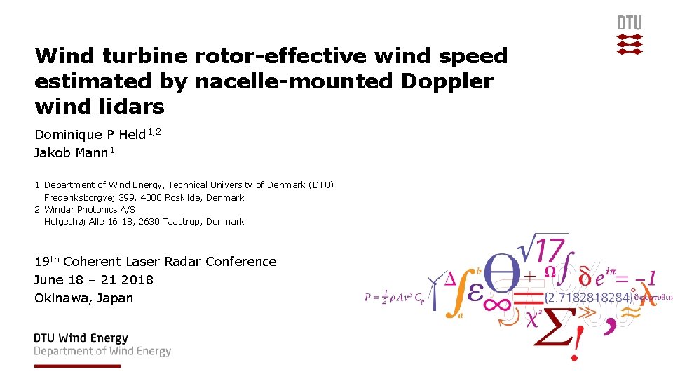 Wind turbine rotor-effective wind speed estimated by nacelle-mounted Doppler wind lidars Dominique P Held