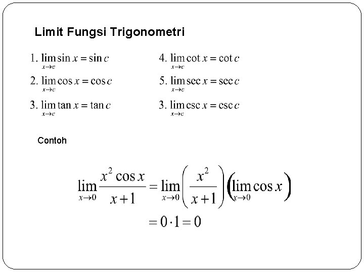 Limit Fungsi Trigonometri Contoh 2 