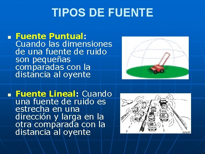 TIPOS DE FUENTE n n Fuente Puntual: Cuando las dimensiones de una fuente de TIPOS DE FUENTE n n Fuente Puntual: Cuando las dimensiones de una fuente de