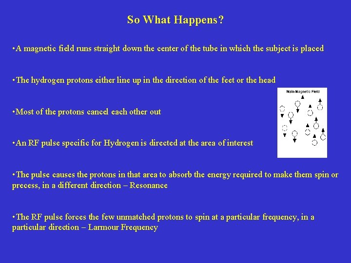 So What Happens? • A magnetic field runs straight down the center of the