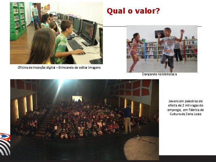 Qual o valor? Oficina de inserção digital – Brincando de editar imagens Dançando na