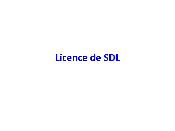 Licence de SDL 