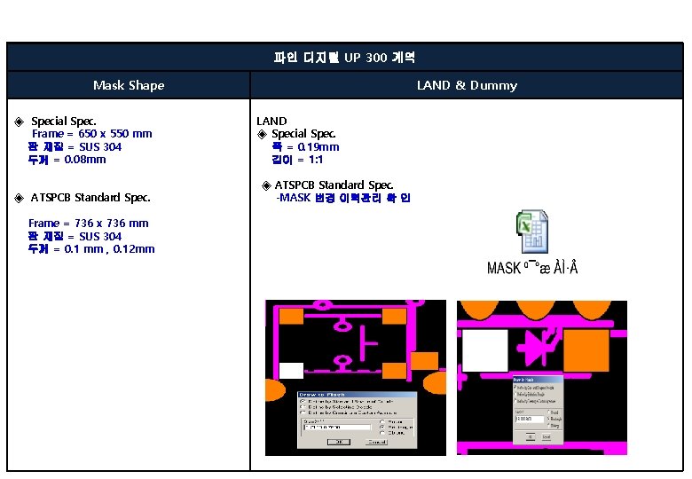 파인 디지털 UP 300 계역 Mask Shape ◈ Special Spec. Frame = 650 x