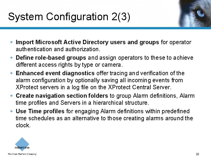 System Configuration 2(3) w Import Microsoft Active Directory users and groups for operator authentication