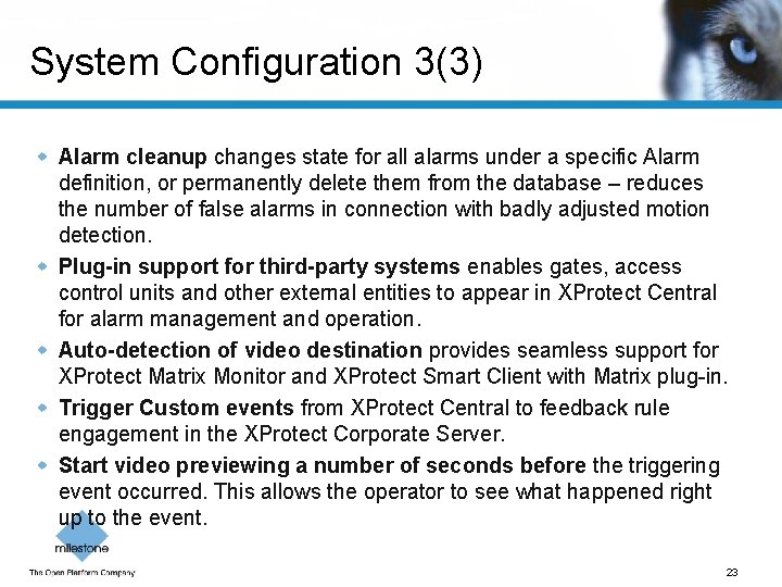 System Configuration 3(3) w Alarm cleanup changes state for all alarms under a specific