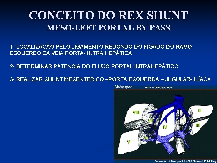 CONCEITO DO REX SHUNT MESO-LEFT PORTAL BY PASS 1 - LOCALIZAÇÃO PELO LIGAMENTO REDONDO