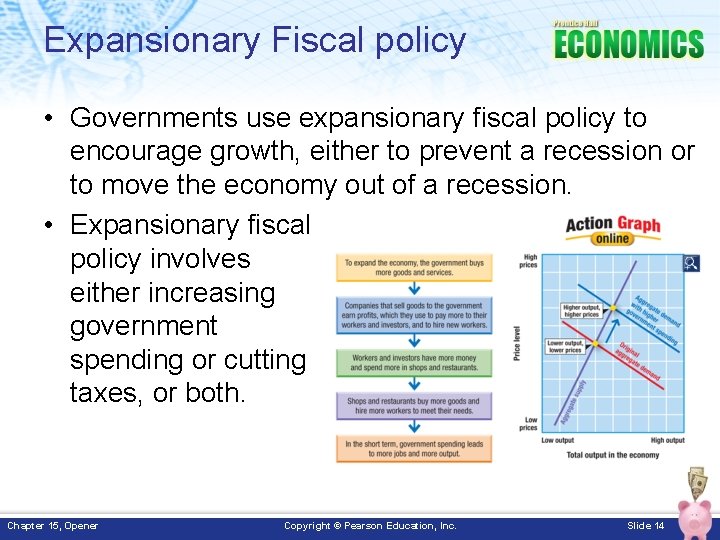 Expansionary Fiscal policy • Governments use expansionary fiscal policy to encourage growth, either to