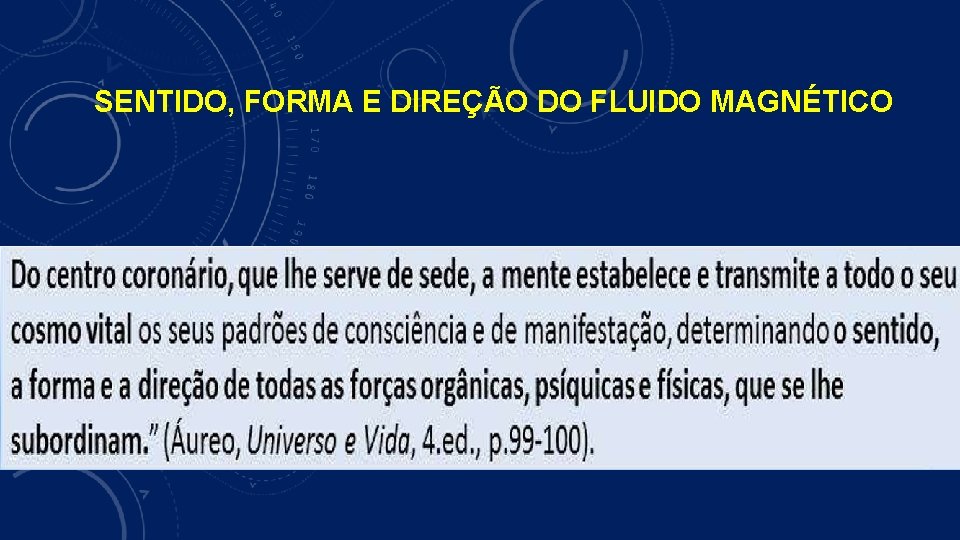 SENTIDO, FORMA E DIREÇÃO DO FLUIDO MAGNÉTICO 