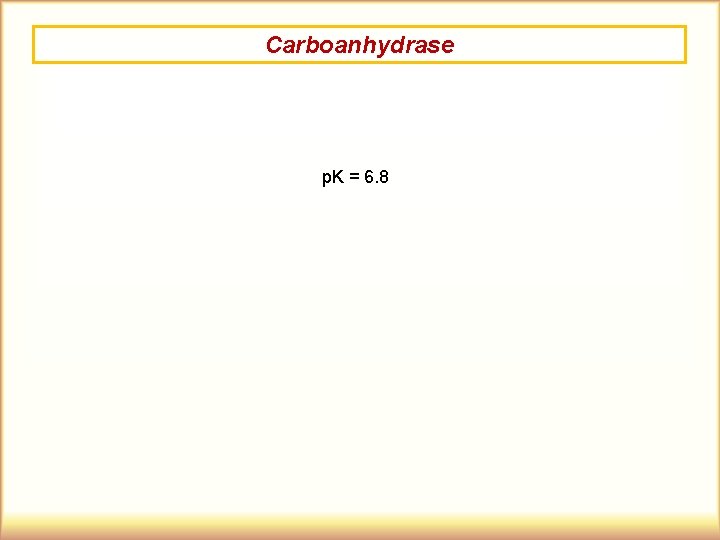 Carboanhydrase p. K = 6. 8 
