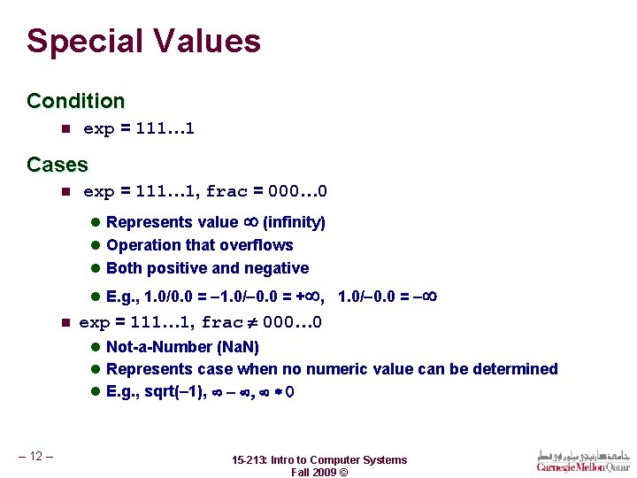 Special Values Condition n exp = 111… 1 Cases n exp = 111… 1,