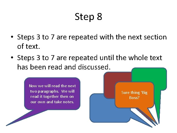 Step 8 • Steps 3 to 7 are repeated with the next section of