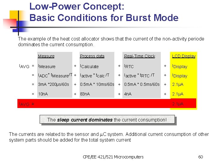 Low-Power Concept: Basic Conditions for Burst Mode The example of the heat cost allocator