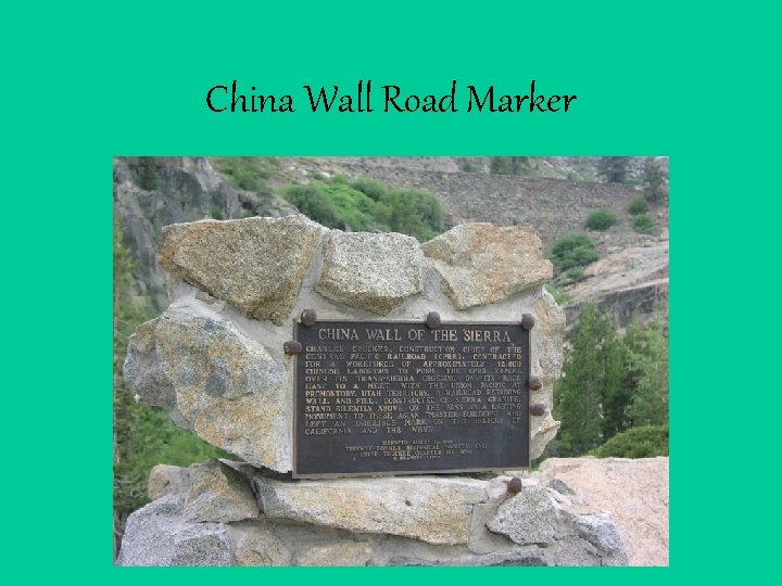 China Wall Road Marker 
