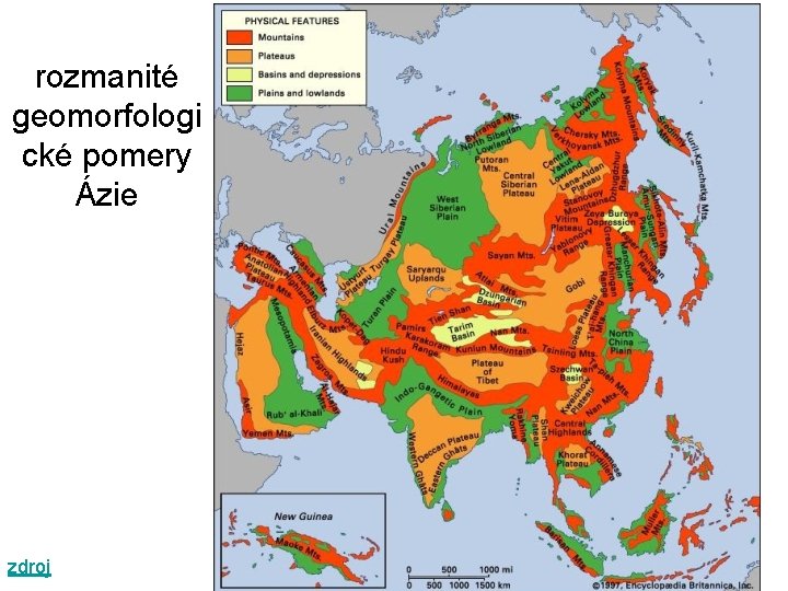 rozmanité geomorfologi cké pomery Ázie zdroj 