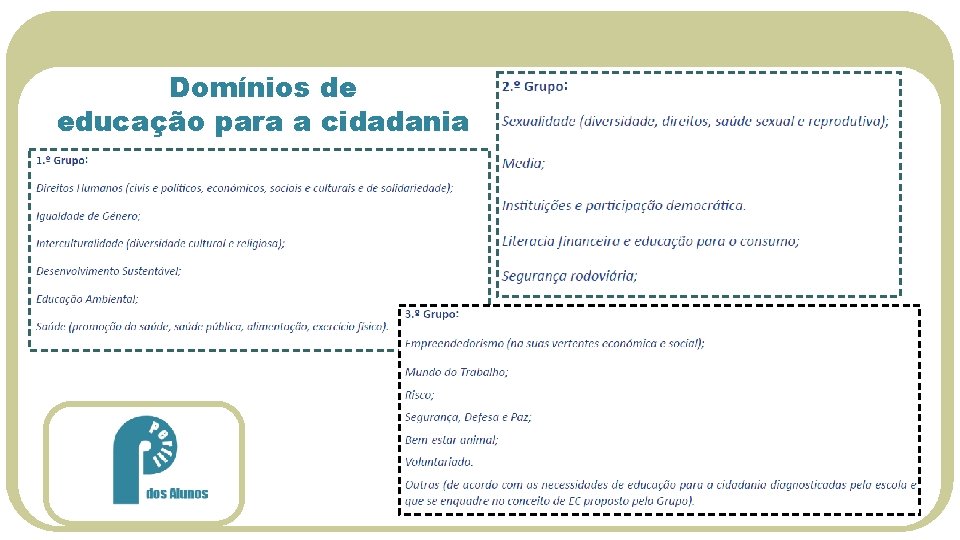 Domínios de educação para a cidadania 19 