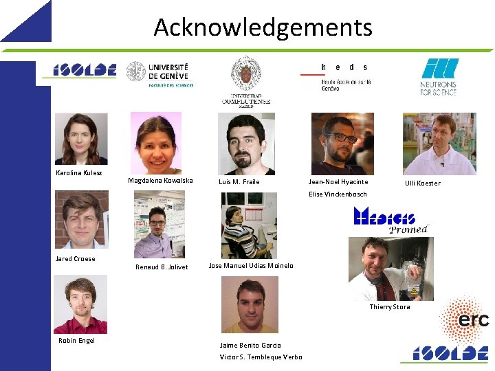 Acknowledgements Karolina Kulesz Magdalena Kowalska Luis M. Fraile Jean-Noel Hyacinte Ulli Koester Elise Vinckenbosch Acknowledgements Karolina Kulesz Magdalena Kowalska Luis M. Fraile Jean-Noel Hyacinte Ulli Koester Elise Vinckenbosch