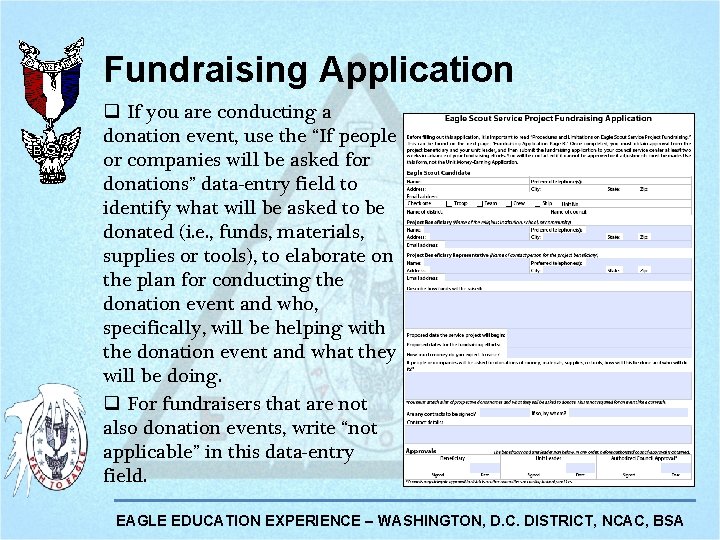 Fundraising Application q If you are conducting a donation event, use the “If people Fundraising Application q If you are conducting a donation event, use the “If people