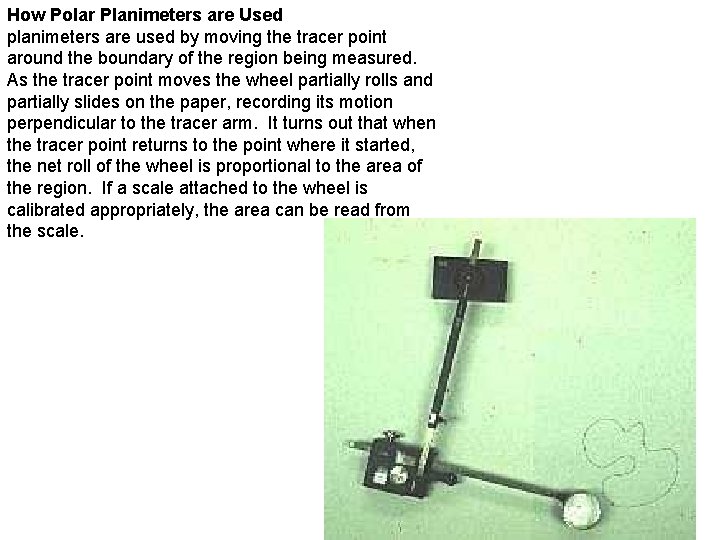 How Polar Planimeters are Used planimeters are used by moving the tracer point around