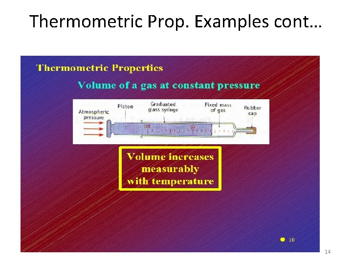 Thermometric Prop. Examples cont… 14 