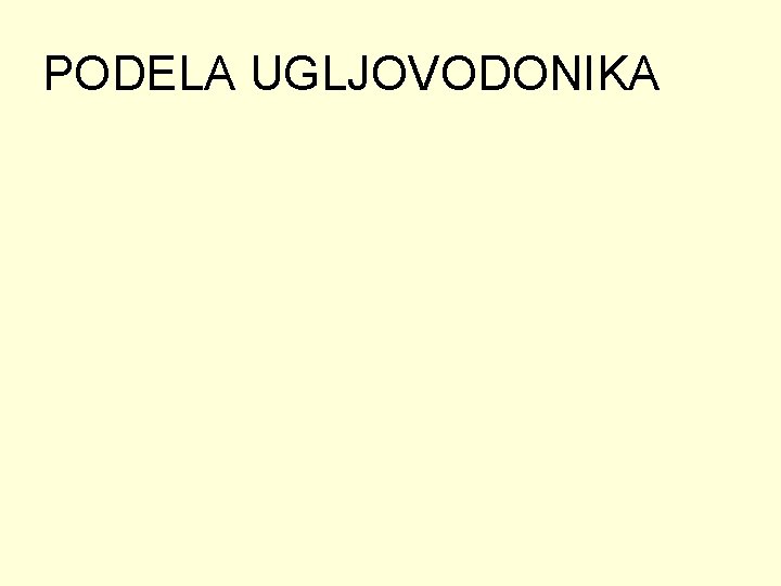 PODELA UGLJOVODONIKA 