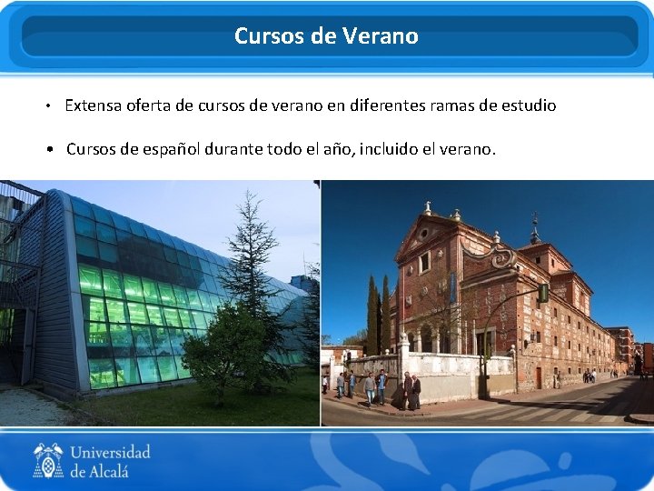 Cursos de Verano • Extensa oferta de cursos de verano en diferentes ramas de