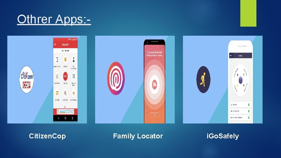 Othrer Apps: - Citizen. Cop Family Locator i. Go. Safely 