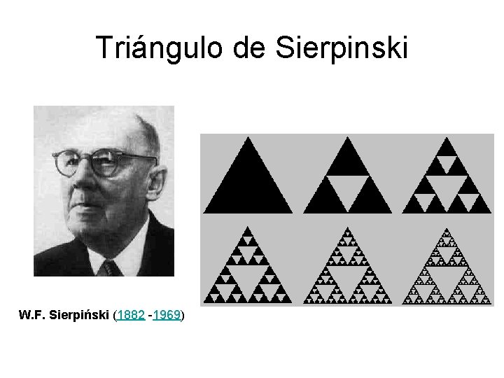 Triángulo de Sierpinski W. F. Sierpiński (1882 -1969) 