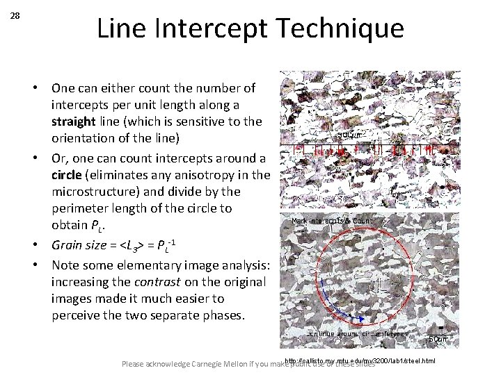 28 Line Intercept Technique • One can either count the number of intercepts per