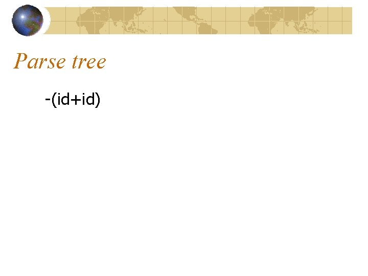 Parse tree -(id+id) Parse tree -(id+id)