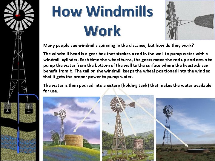How Windmills Work Many people see windmills spinning in the distance, but how do