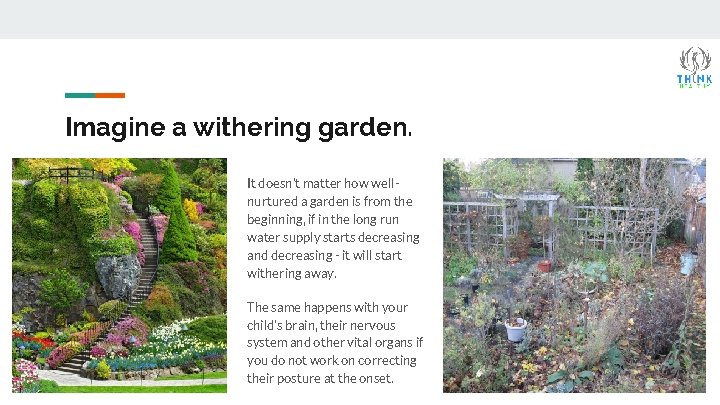 Imagine a withering garden. It doesn’t matter how wellnurtured a garden is from the