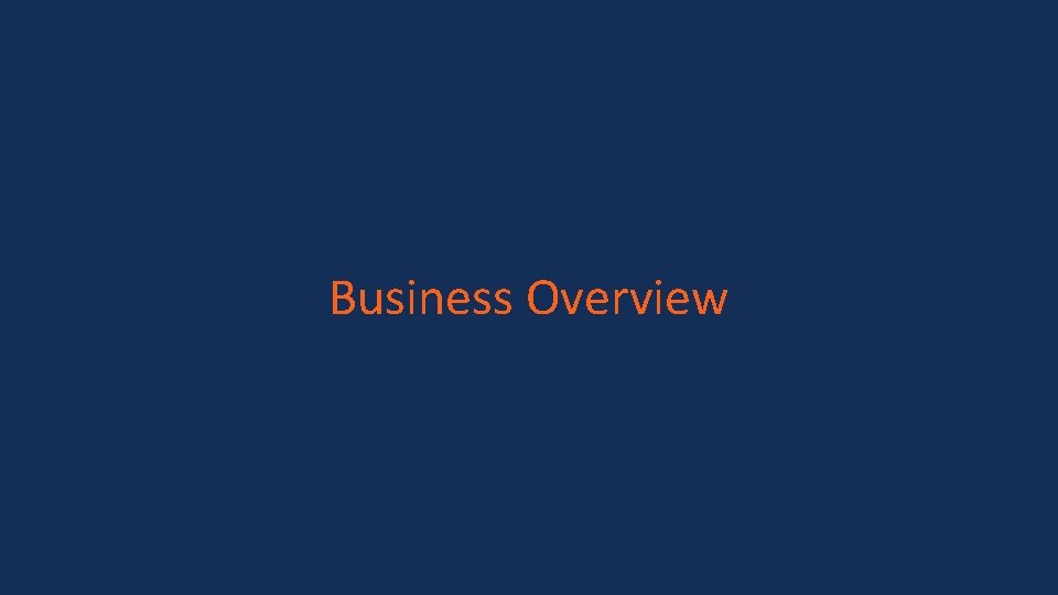 Business Overview 